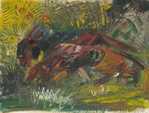 Hunting dogs by Arnold Peter Weisz-Kubincan Oil Painting