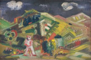 In the Pasture by Arnold Peter Weisz-Kubincan Oil Painting