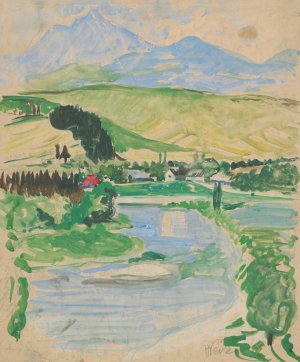 Landscape by Arnold Peter Weisz-Kubincan Oil Painting