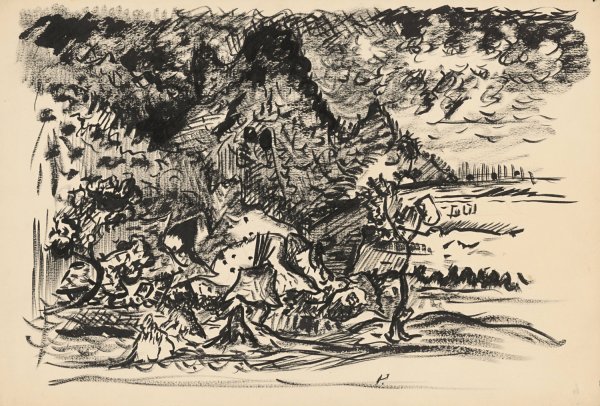 Main Product Photo of Landscape with a River  Painting by Arnold Peter Weisz-Kubincan