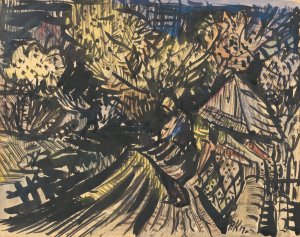 Landscape by Arnold Peter Weisz-Kubincan Oil Painting