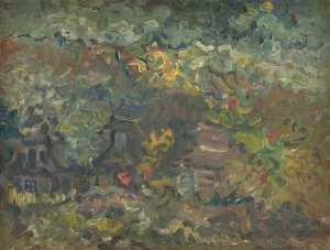 Little Houses by the Forest by Arnold Peter Weisz-Kubincan Oil Painting