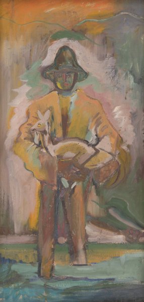 Man Carrying a Deer by Arnold Peter Weisz-Kubincan Oil Painting