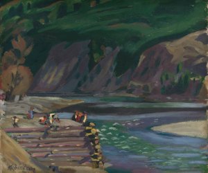 Motif from Dolny Kubin by Arnold Peter Weisz-Kubincan Oil Painting