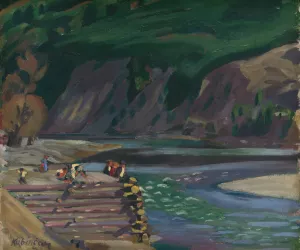 Motif from Dolny Kubin Oil painting by Arnold Peter Weisz-Kubincan