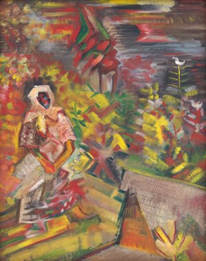 Peasant Woman by Arnold Peter Weisz-Kubincan Oil Painting