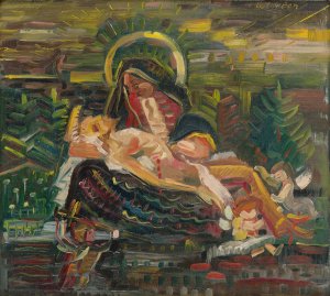 Pieta by Arnold Peter Weisz-Kubincan Oil Painting