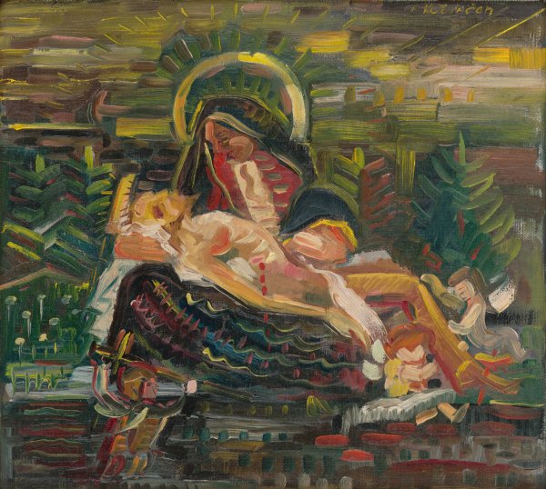 Main Product Photo of Pieta  Painting by Arnold Peter Weisz-Kubincan