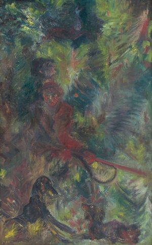 Poachers by Arnold Peter Weisz-Kubincan Oil Painting