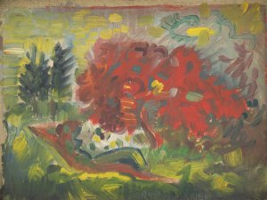 Reclining Nude in a Garden by Arnold Peter Weisz-Kubincan Oil Painting