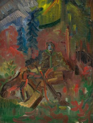 Resting Huntsman by Arnold Peter Weisz-Kubincan Oil Painting