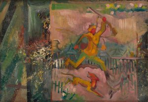 Running Hunter with a Rifle by Arnold Peter Weisz-Kubincan Oil Painting