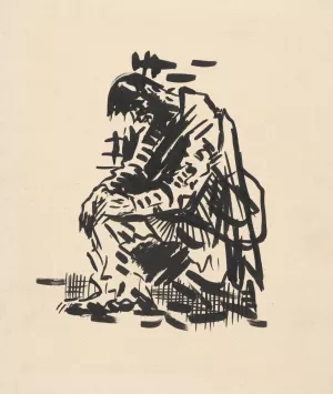 Seated Man by Arnold Peter Weisz-Kubincan Oil Painting