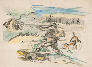 Shooting Huntsman by Arnold Peter Weisz-Kubincan Oil Painting