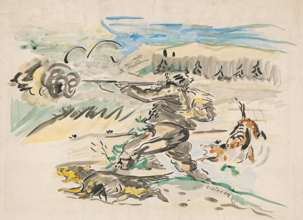 Shooting Huntsman  by Arnold Peter Weisz-Kubincan - Hand-Painted Oil Painting Reproduction