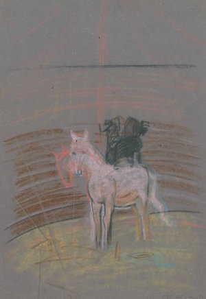 Sketch of a Horse in a Ring by Arnold Peter Weisz-Kubincan Oil Painting
