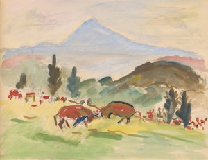 Skicar by Arnold Peter Weisz-Kubincan Oil Painting