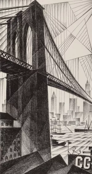 Brooklyn Bridge by Arnold Ronnebeck Oil Painting