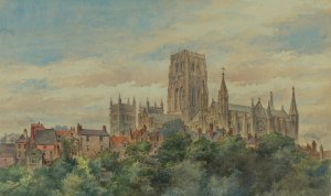 View Of Durham Cathedral by Arnold William Brunner Oil Painting