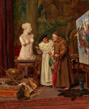 In the Studio by Arnoldo Tamburini Oil Painting