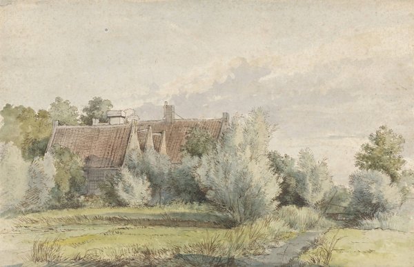 Huis tussen bomen  by Arnoldus Johannes Eymer - Hand-Painted Oil Painting Reproduction