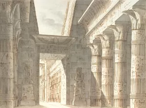 Aegyptisk Tempel by Aron Wallick Oil Painting