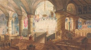 Kirkeinterior by Aron Wallick Oil Painting