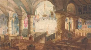 Kirkeinterior by Aron Wallick Oil Painting