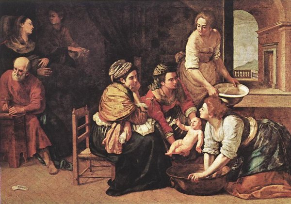 Birth of St John the Baptist by Artemisia Gentileschi - Hand-Painted Oil Painting Reproduction