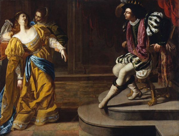 Esther before Ahasuerus by Artemisia Gentileschi - Hand-Painted Oil Painting Reproduction