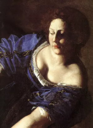 Judith Beheading Holofernes Detail by Artemisia Gentileschi - Oil Painting Reproduction