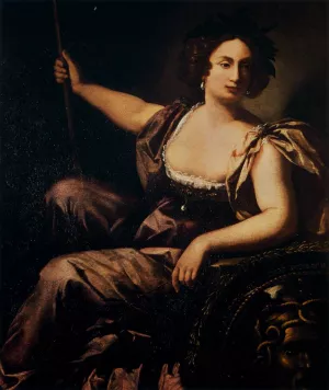 Minerva Oil painting by Artemisia Gentileschi