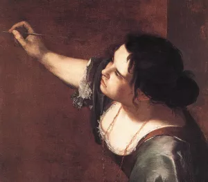Self-Portrait as the Allegory of Painting Detail Oil painting by Artemisia Gentileschi