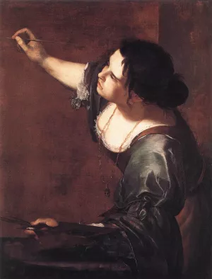 Self-Portrait as the Allegory of Painting by Artemisia Gentileschi - Oil Painting Reproduction