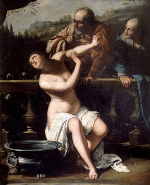 Susanna and the Elders  by Artemisia Gentileschi - Hand-Painted Oil Painting Reproduction