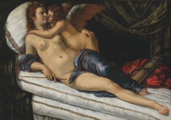 Main Product Photo of Venus and Cupid Painting by Artemisia Gentileschi