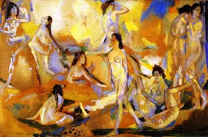 Air, Light and Wave by Arthur B. Davies Oil Painting