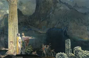 Builders of the Temple by Arthur B. Davies - Oil Painting Reproduction