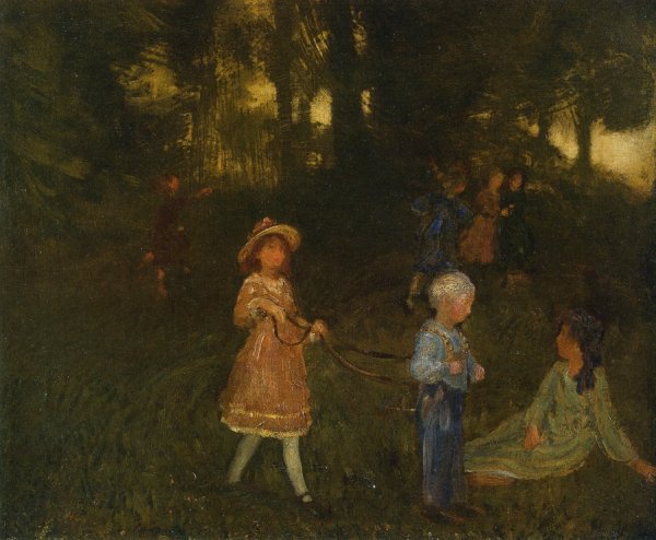 Main Product Photo of Children Playing Painting by Arthur B. Davies