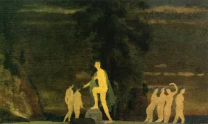 Dancers in a Landscape painting by Arthur B. Davies