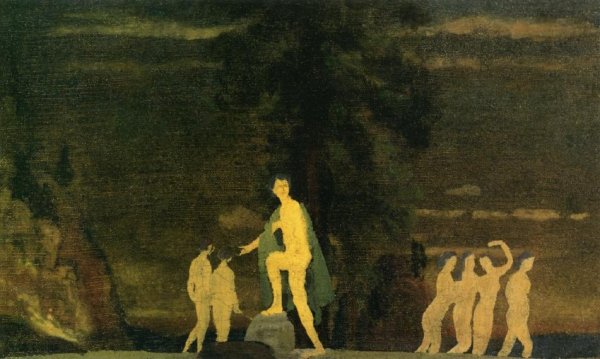 Main Product Photo of Dancers in a Landscape Painting by Arthur B. Davies