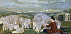 Fleecy Arcady by Arthur B. Davies Oil Painting