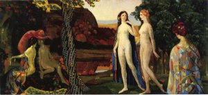 Jewel-Bearing Tree of Amity by Arthur B. Davies Oil Painting