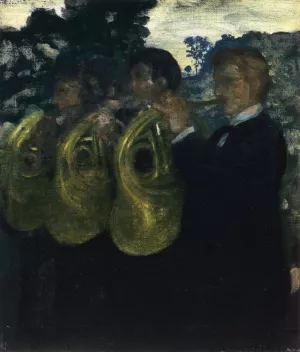 The Horn Players painting by Arthur B. Davies