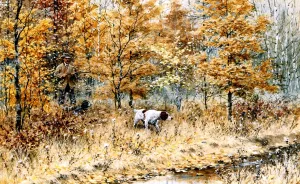 Fall Woodcock Shooting by Arthur B. Frost - Oil Painting Reproduction