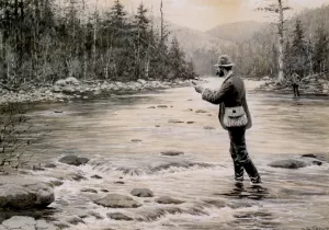 Fly Fishing by Arthur B. Frost Oil Painting