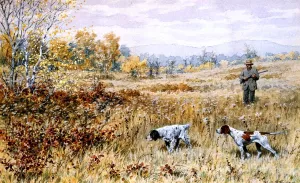 Quail Shooting: A Dead Stand by Arthur B. Frost - Oil Painting Reproduction