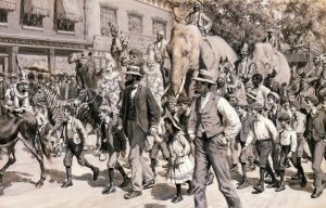 The Circus is in Town Oil painting by Arthur B. Frost