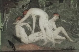 Against Green Oil painting by Arthur Bowen Davies