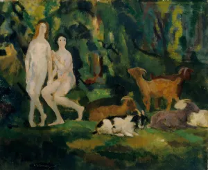 Dew Drops by Arthur Bowen Davies Oil Painting